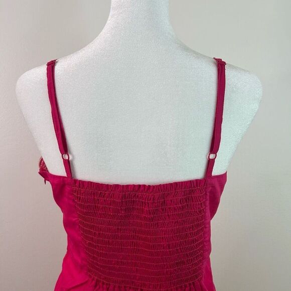 Twenty One Y2K Pink Babydoll Embroidered Boho Tunic Women’s M Spaghetti Strap - Picture 7 of 14